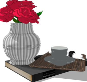 现代花瓶花卉su模型