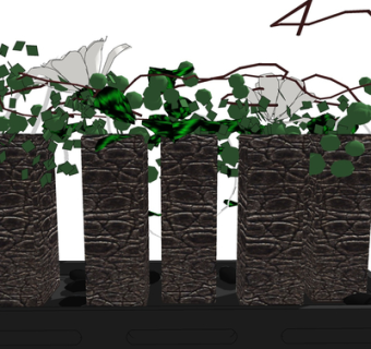 现代花瓶花卉su模型