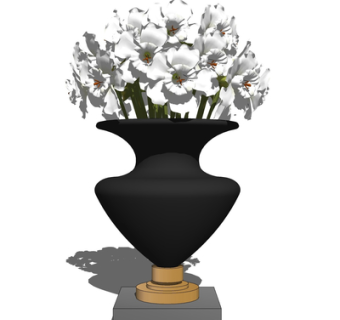 现代花瓶花卉su模型