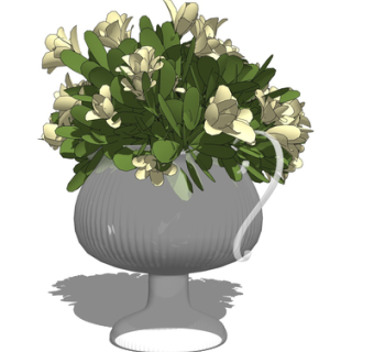 现代花瓶花卉su模型