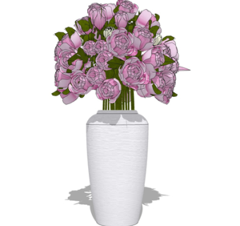 现代花瓶花卉su模型