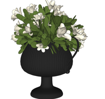 现代花瓶花卉su模型