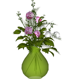 现代花瓶花卉su模型