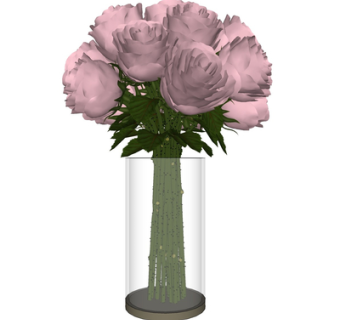 现代花瓶花卉su模型