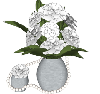 现代花瓶花卉su模型