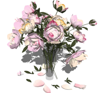 现代花瓶花卉su模型