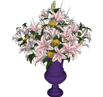 现代花瓶花卉su模型