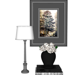 现代花瓶花卉su模型