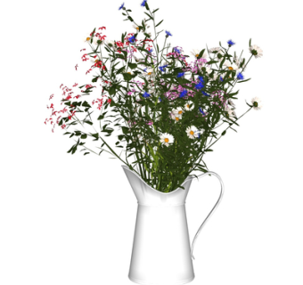 现代花瓶花卉su模型