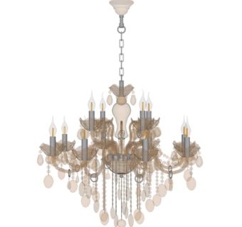 欧式水晶烛台吊灯su模型