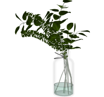 现代花瓶花卉su模型