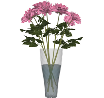 现代花瓶花卉su模型