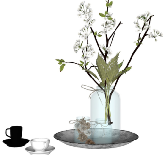 现代花瓶花卉su模型