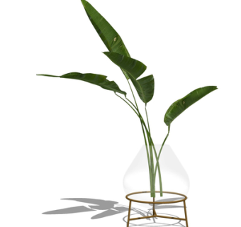 现代花瓶花卉su模型