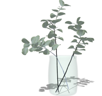 现代花瓶花卉su模型