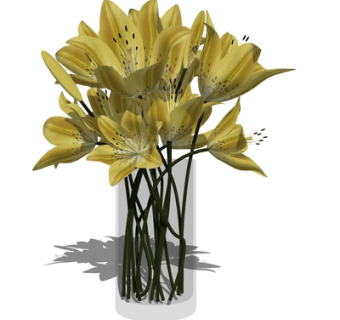 现代花瓶花卉su模型