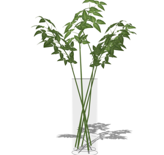 现代花瓶花卉su模型