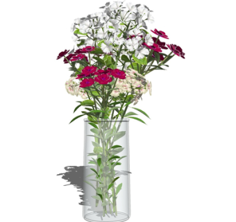 现代花瓶花卉su模型