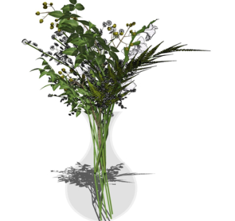 现代花瓶花卉su模型