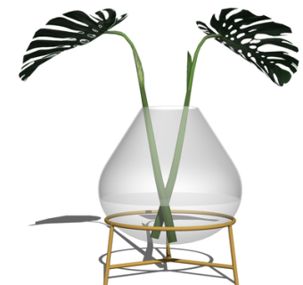 现代花瓶花卉su模型