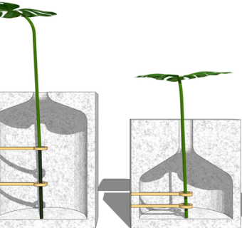 现代花瓶花卉su模型