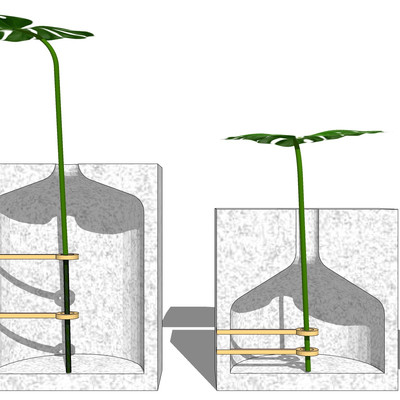 现代花瓶花卉su模型