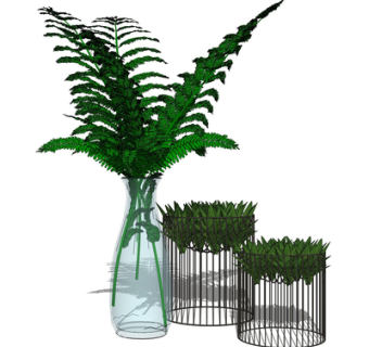 现代花瓶花卉su模型