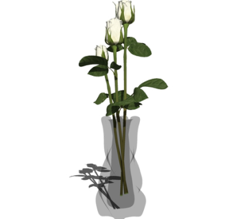 现代花瓶花卉su模型