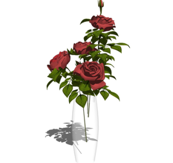 现代花瓶花卉su模型