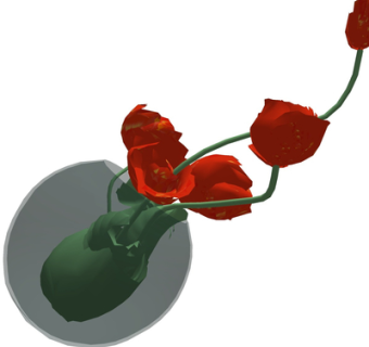 现代花瓶花卉su模型