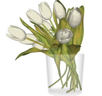 现代花瓶花卉su模型