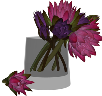 现代花瓶花卉su模型