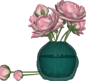 现代花瓶花卉su模型