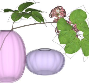 现代花瓶花卉su模型