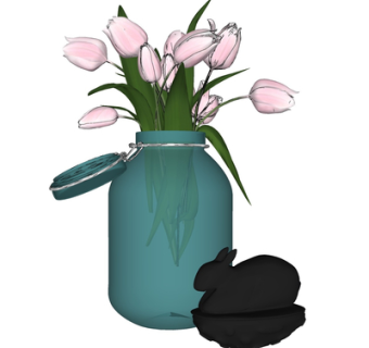 现代花瓶花卉su模型