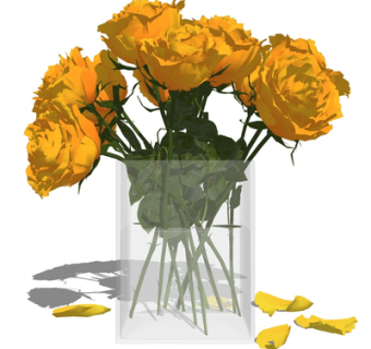 现代花瓶花卉su模型