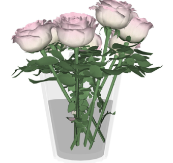 现代花瓶花卉su模型