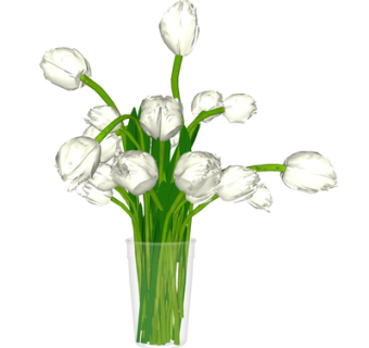 现代花瓶花卉su模型