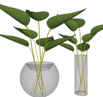 现代花瓶花卉su模型