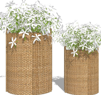 现代花瓶花卉su模型