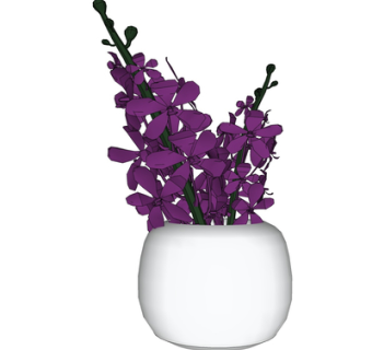 现代花瓶花卉su模型