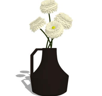 现代花瓶花卉su模型