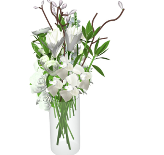 现代花瓶花卉su模型