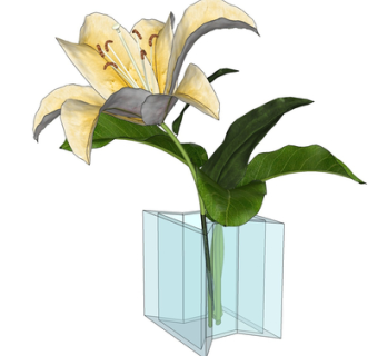 现代花瓶花卉su模型