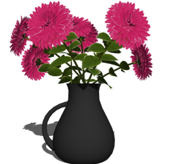 现代花瓶花卉su模型