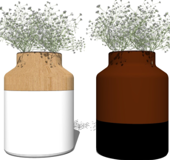 现代干花花瓶su模型