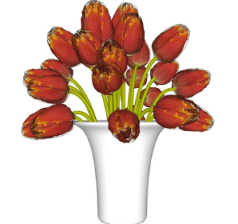 现代花瓶花卉su模型