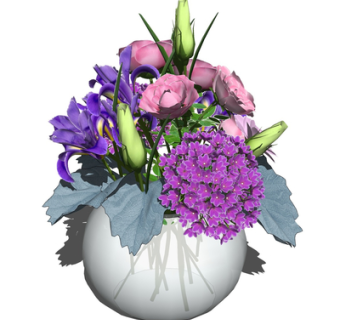 现代花瓶花卉su模型