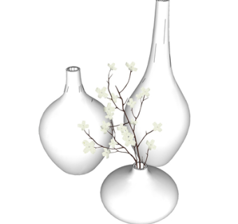 现代花瓶花卉su模型