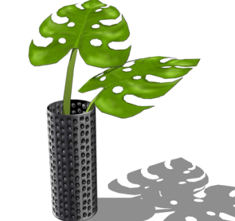 现代花瓶花卉su模型